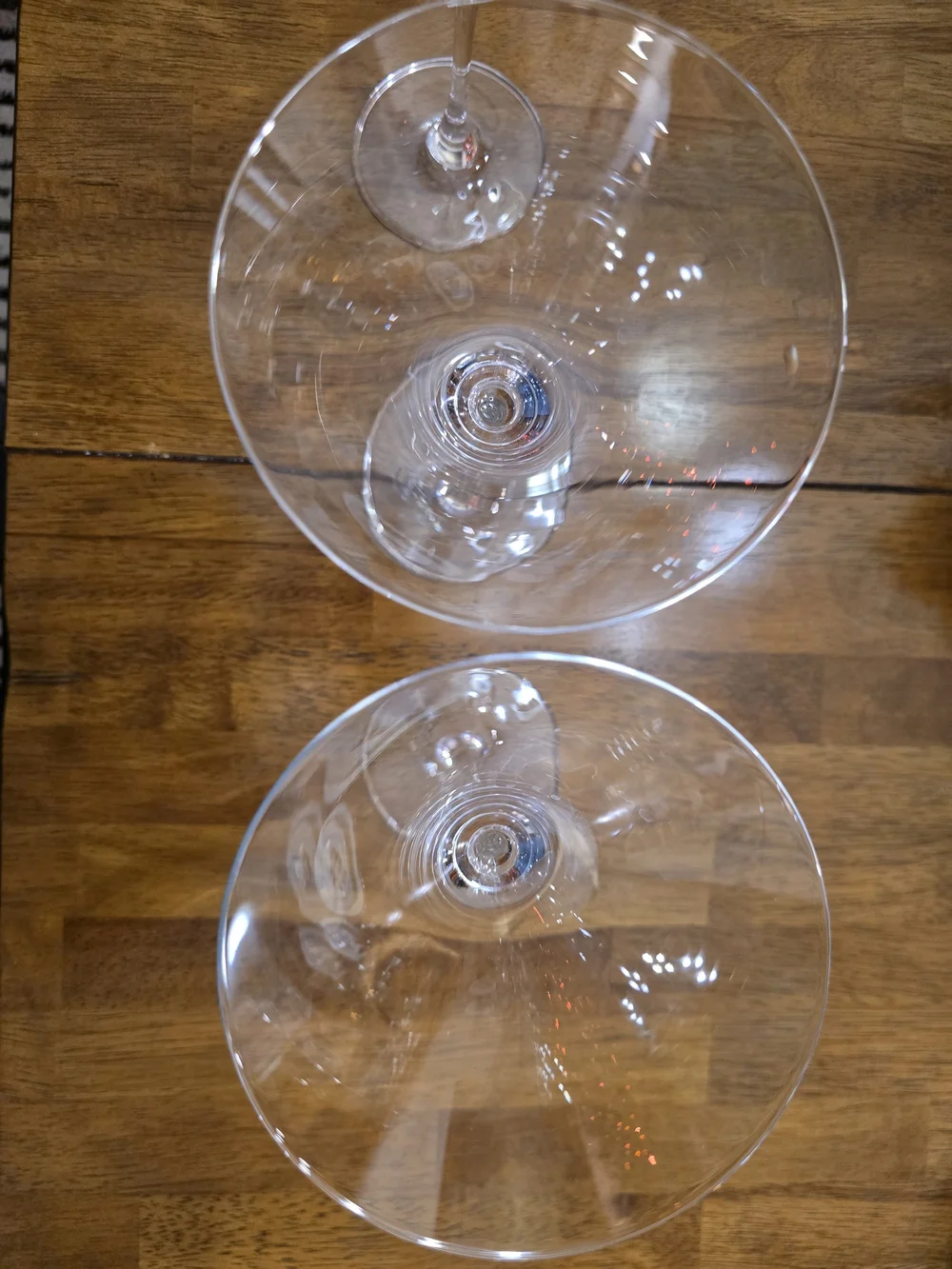 Set of 3 Signed Lenox Tuscany Classics Crystal Martini Glasses Cocktail Stemware
